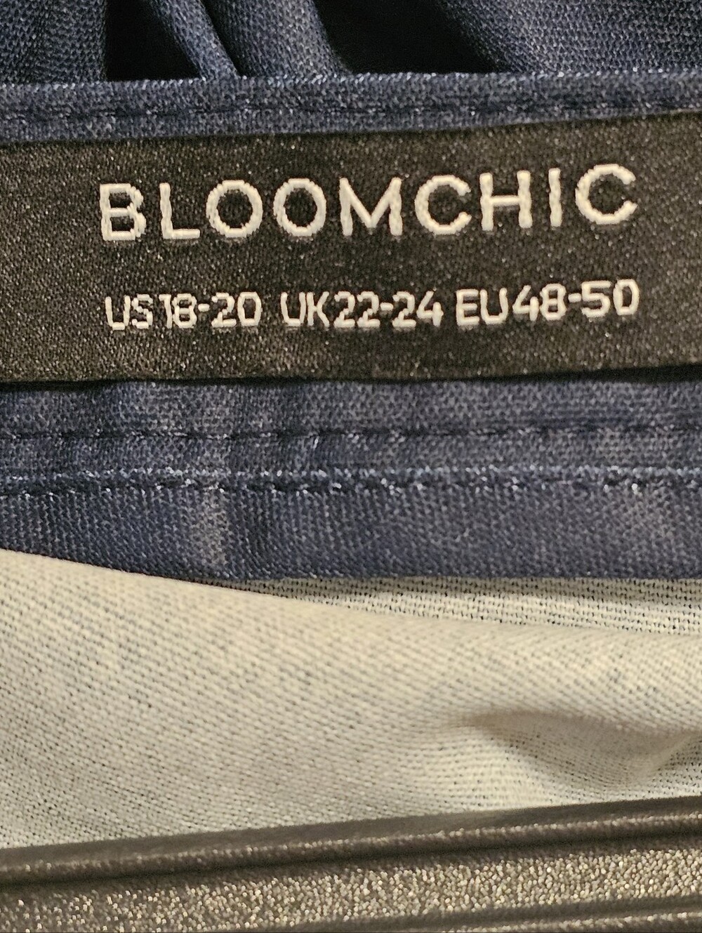 NWT BloomChic Plus Size 18/20 (2X) Navy Blue Embroidered Boho Midi Dress - Picture 3 of 8